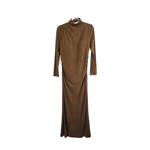 OGL Soft Flattering Turtleneck Mossy Brown Cabincore Brami Maxi Dress NWT, Sz XL